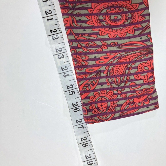 LULAROE Tall & Curvy TC Stretch Knit Leggings Multi-Color Orange Purple Stripe - Picture 4 of 8